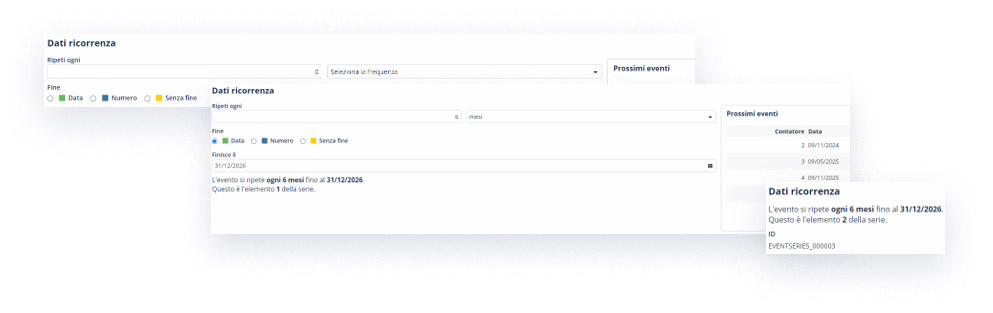 Eventi e ordini ricorrenti